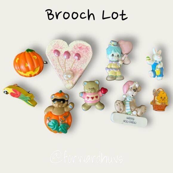 Holiday Brooch Lot - Seasonal Brooches - Picture 1 of 13